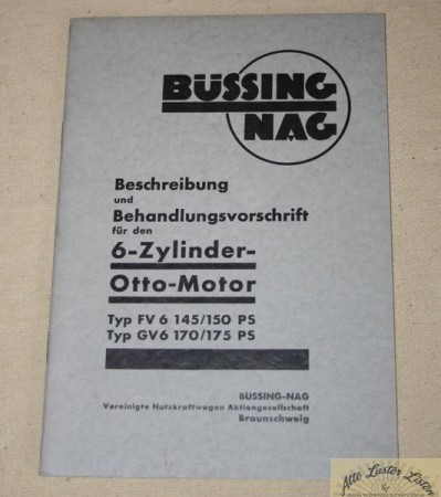 Büssing NAG 6 Zylinder Otto Motor FV 6 , GV 6