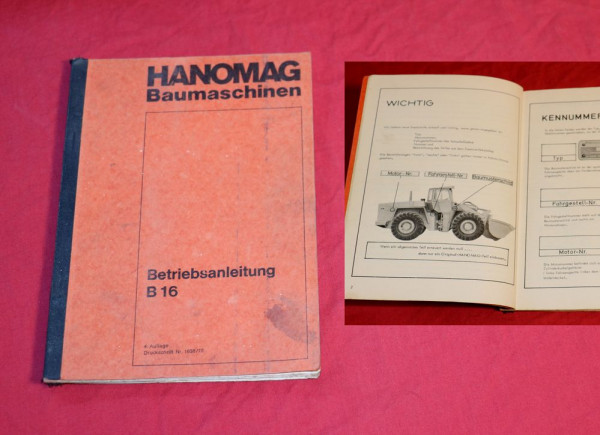 Hanomag B 16 , Radlader Betriebsanleitung