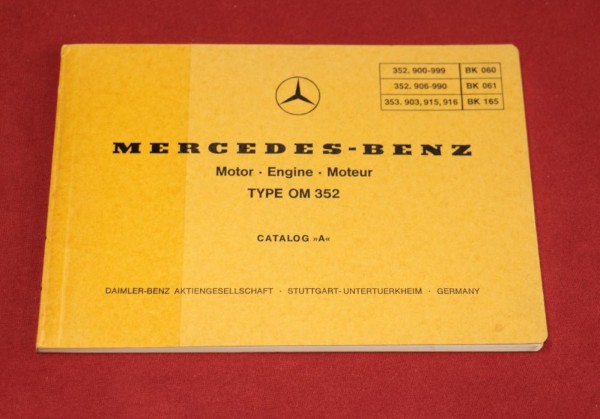 Ersatzteilliste Mercedes Motor OM 352