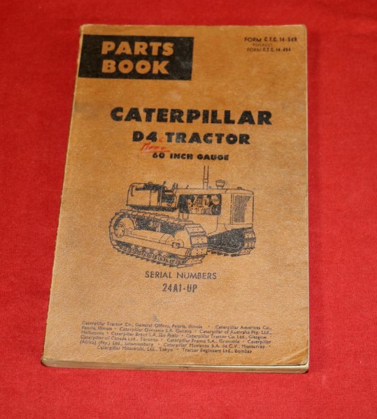 CATERPILLAR D 4 Tractor Parts Book, Ersatzteilliste Raupe
