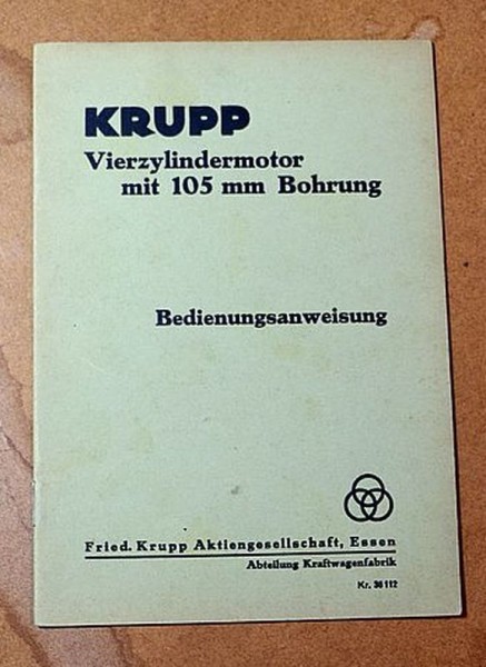 KRUPP Vierzylinder Motor mit 105 mm Bohrung