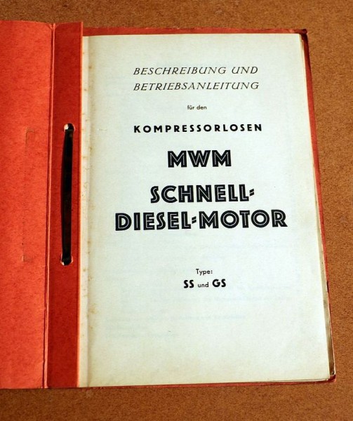 Schnell Diesel Motor MWM Typ SS und GS 415